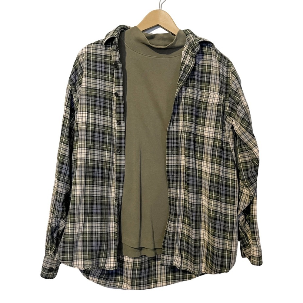 L.L. Bean Flannel & Turtle Neck Set (2 Pieces)